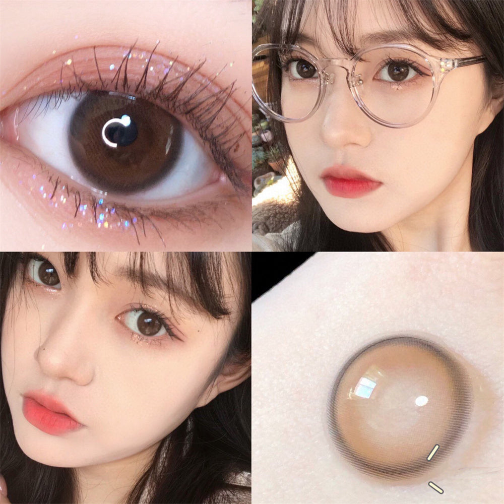 Morningcon Sweet Brown wine Colored Contact Lenses For Eyes Half Yearly 2pcs