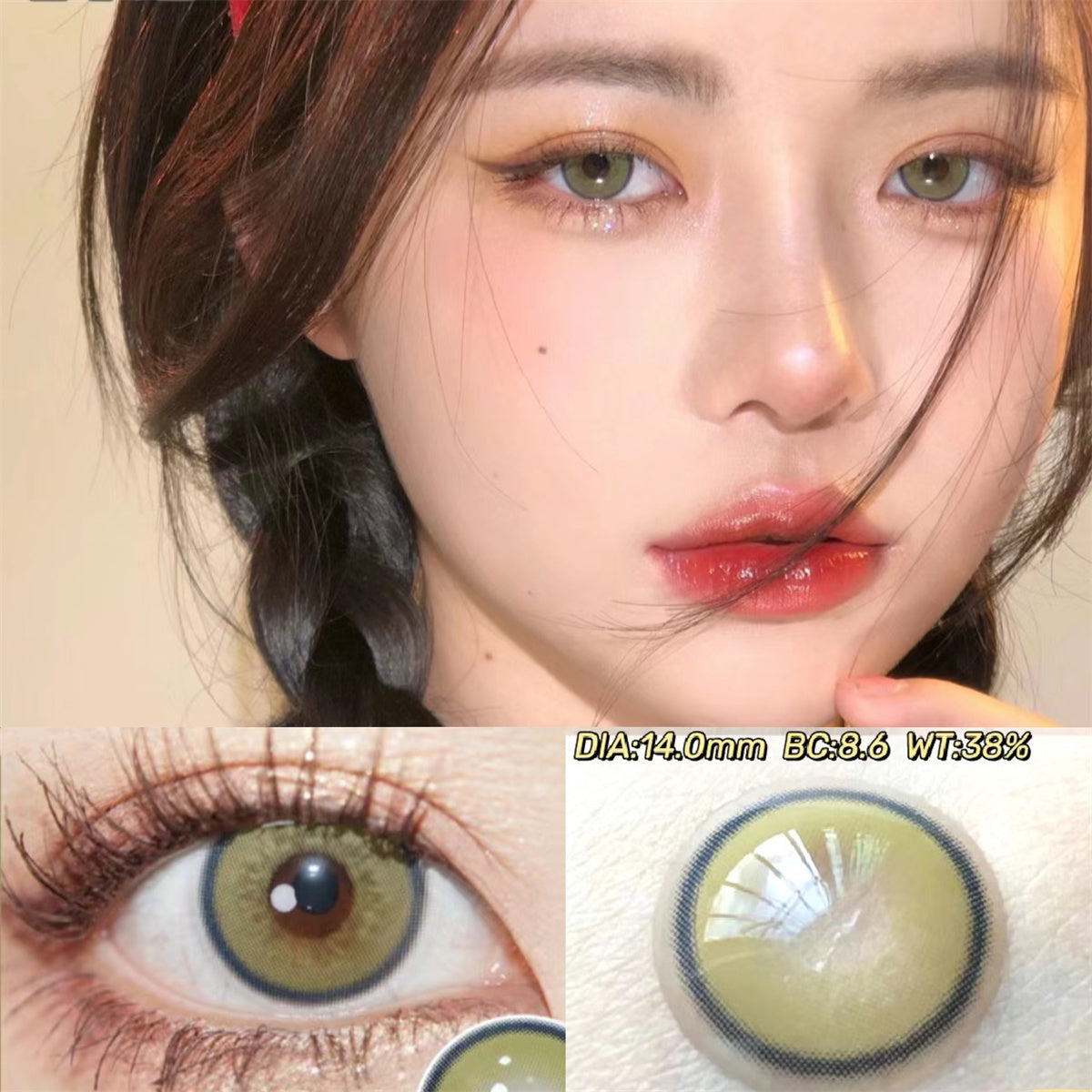 Morningcon Kitty Blue Colored Contact Lenses For Eyes Half Yearly 2pcs