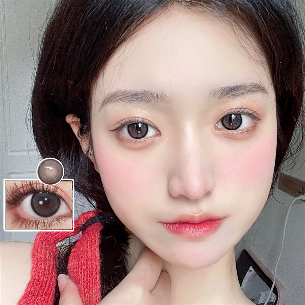 Morningcon Little Black Wood Colored Contact Lenses For Eyes Half Yearly 2pcs
