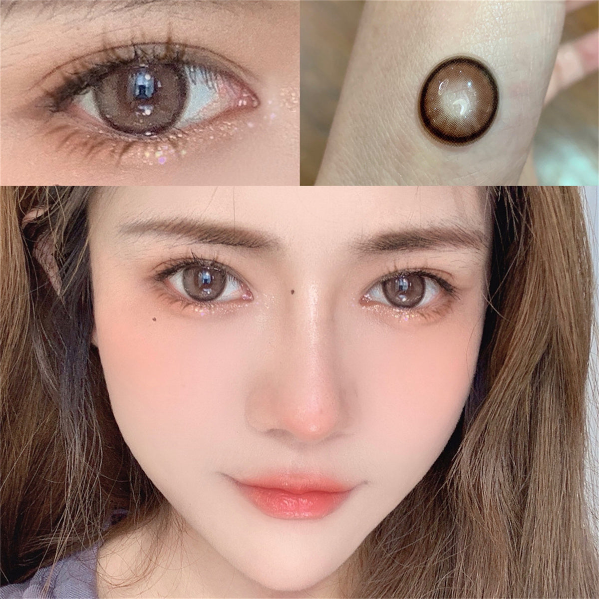 Morningcon Water light almonds Colored Contact Lenses For Eyes Half Yearly 2pcs