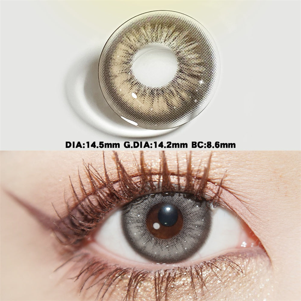 Morningcon Thai milk tea ash Colored Contact Lenses For Eyes Half Yearly 2pcs