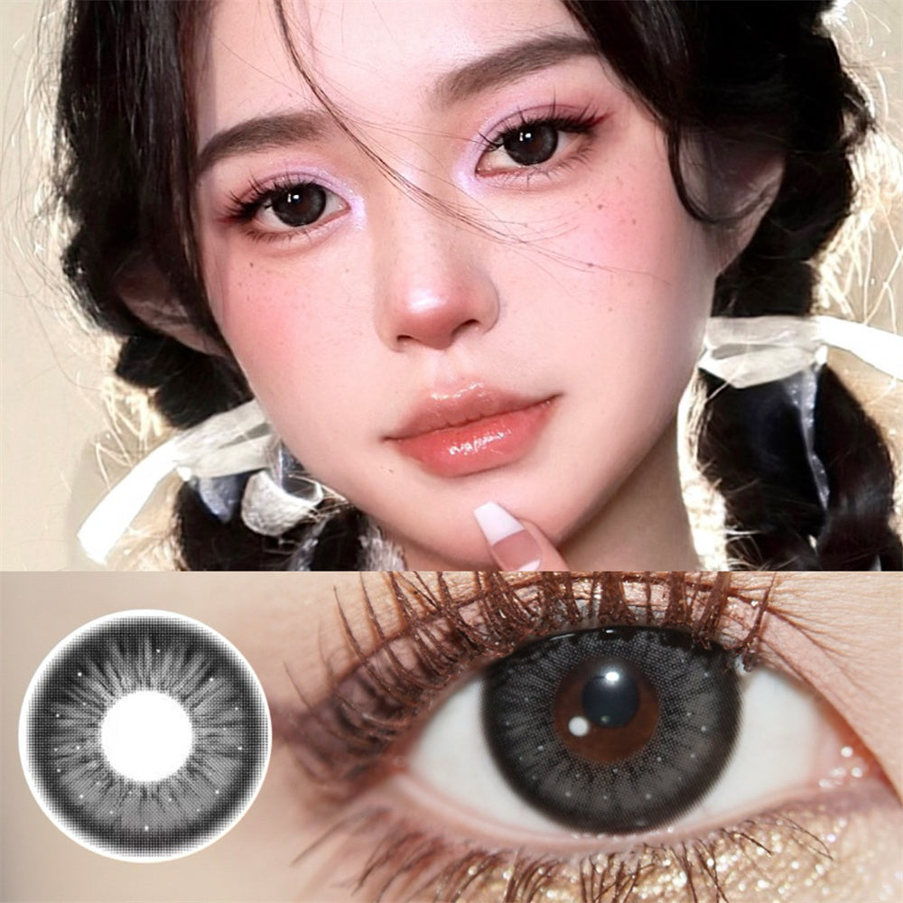 Morningcon Thai milk tea ash Colored Contact Lenses For Eyes Half Yearly 2pcs