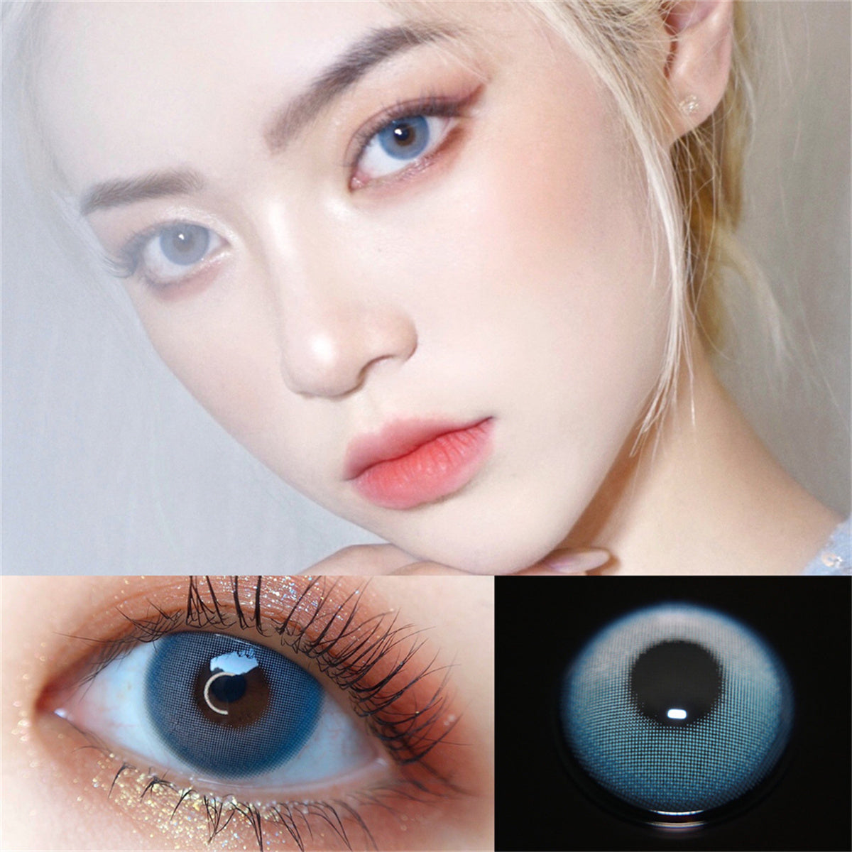Morningcon Half Sugar Sunset Colored Contact Lenses For Eyes Half Yearly 2pcs