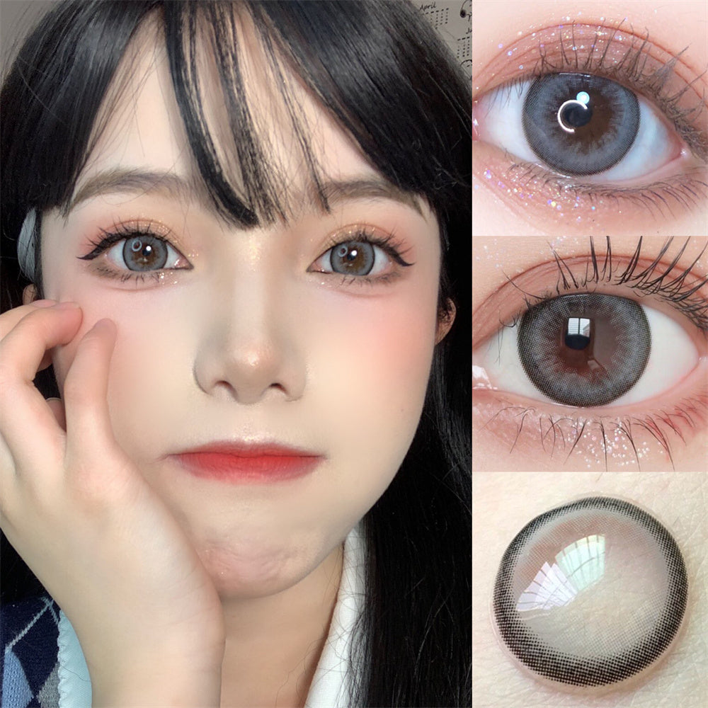 Morningcon Tea Ash Colored Contact Lenses For Eyes Half Yearly 2pcs
