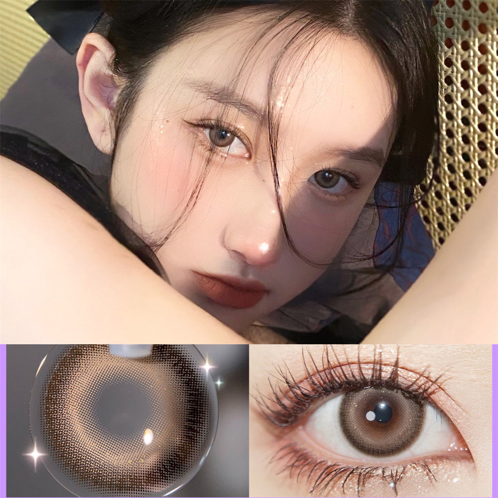 Morningcon Silver and gray Colored Contact Lenses For Eyes Half Yearly 2pcs