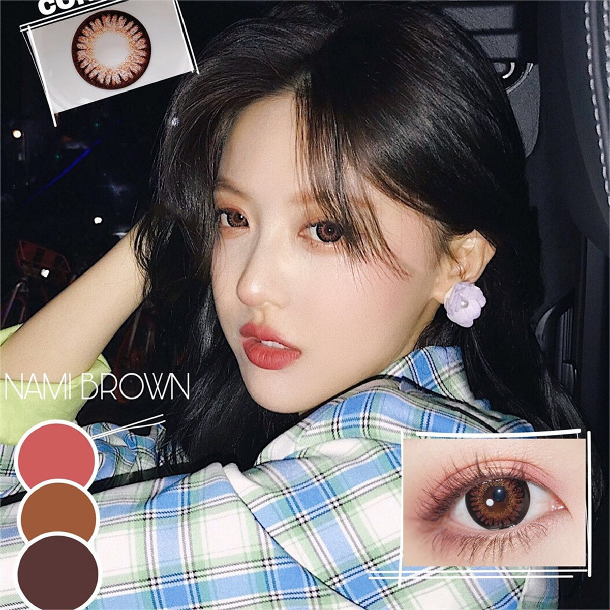 Morningcon Cherries Colored Contact Lenses For Eyes Half Yearly 2pcs