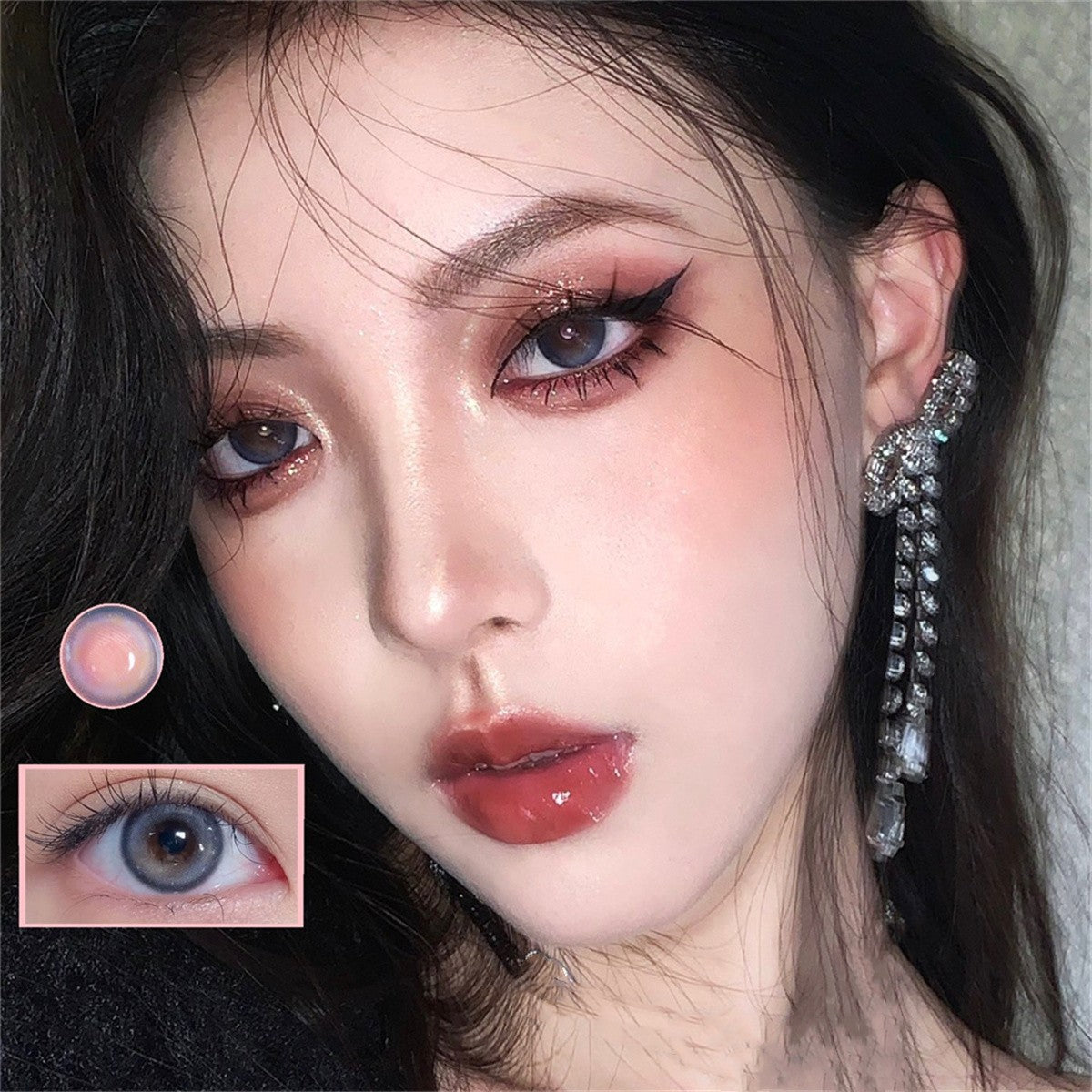 Morningcon Blue Tears Colored Contact Lenses For Eyes Half Yearly 2pcs
