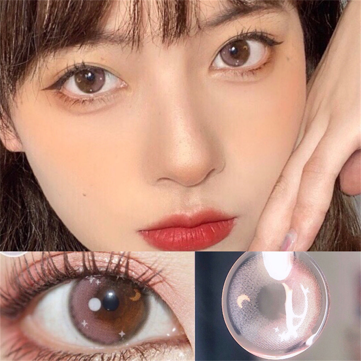 Morningcon The Moon and stars Colored Contact Lenses For Eyes Half Yearly 2pcs