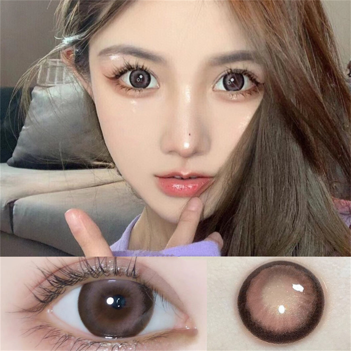 Morningcon Bloom Rose Colored Contact Lenses For Eyes Half Yearly 2pcs