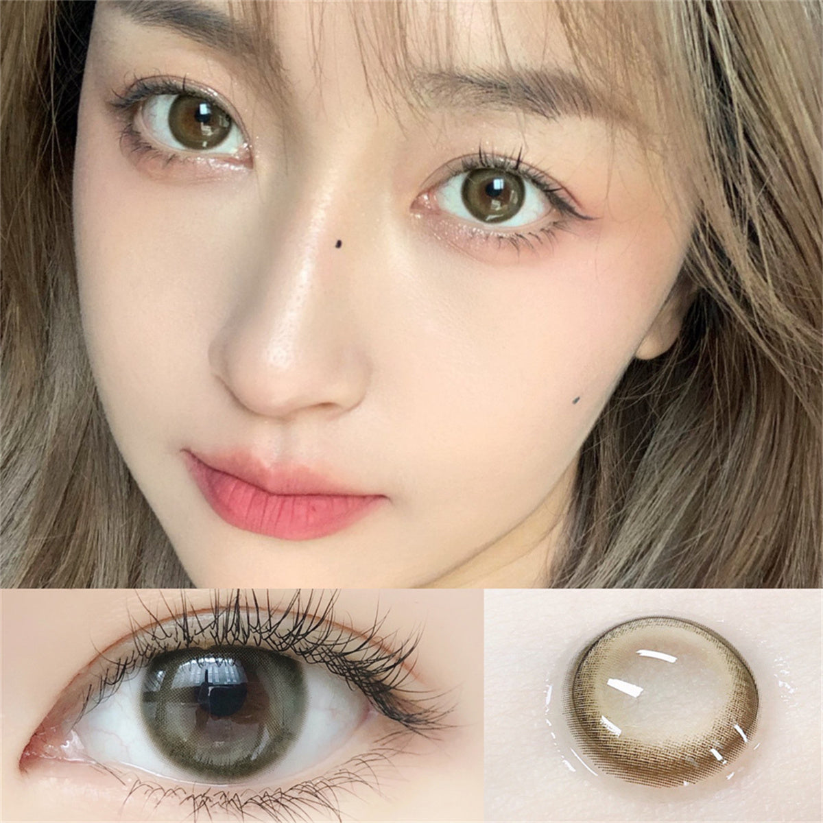 Morningcon Honeydew melon jelly Colored Contact Lenses For Eyes Half Yearly 2pcs