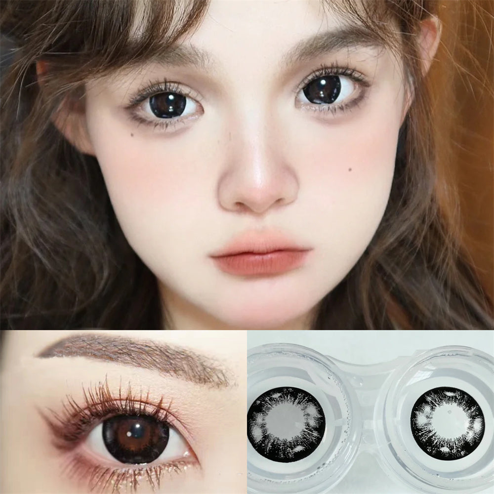 Morningcon Clear Skies Latte Black Colored Contact Lenses For Eyes Half Yearly 2pcs