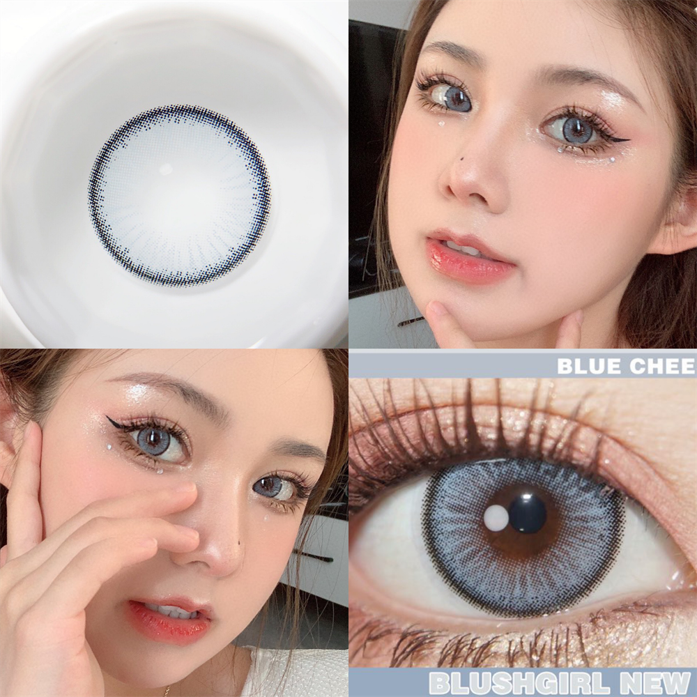 Morningcon Blue plaque Colored Contact Lenses For Eyes Half Yearly 2pcs