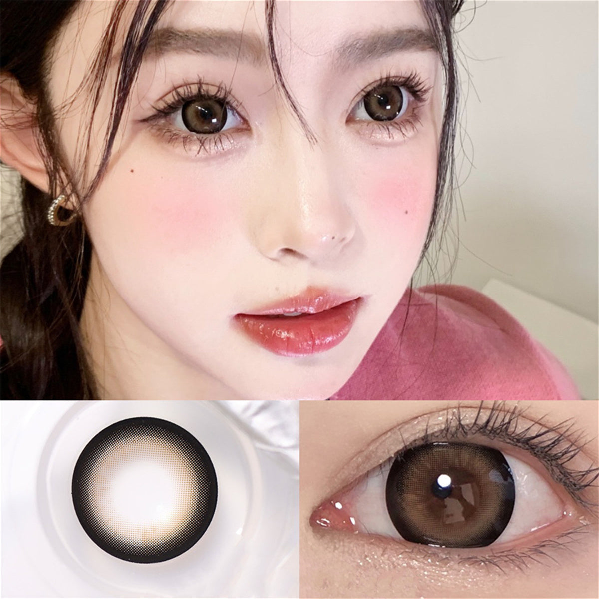 Morningcon Large slices of milk Colored Contact Lenses For Eyes Half Yearly 2pcs