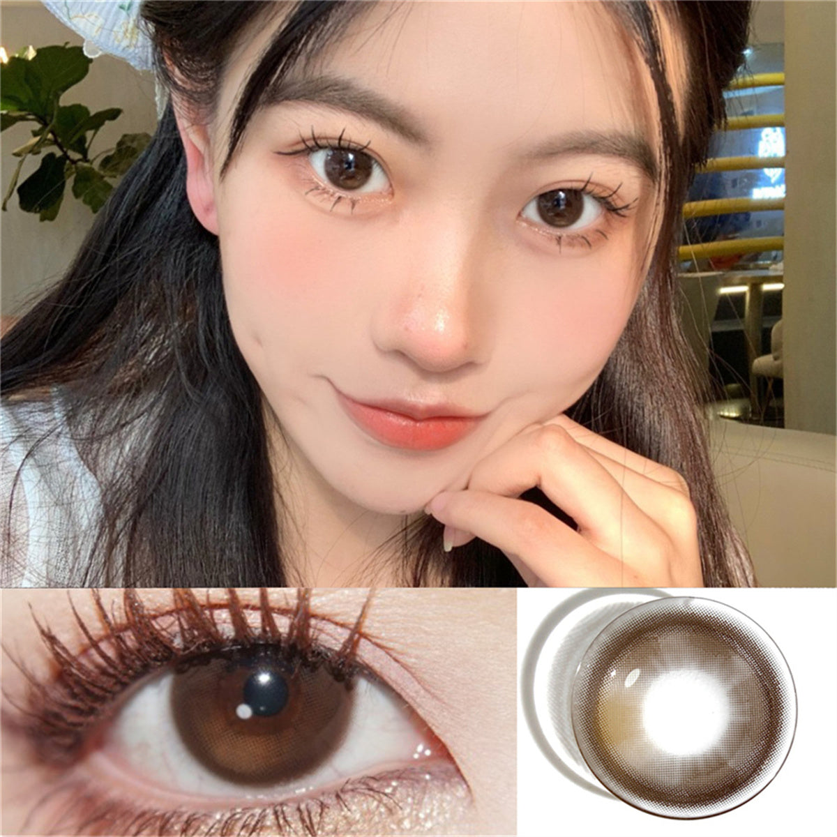 Morningcon Little Blush Colored Contact Lenses For Eyes Half Yearly 2pcs