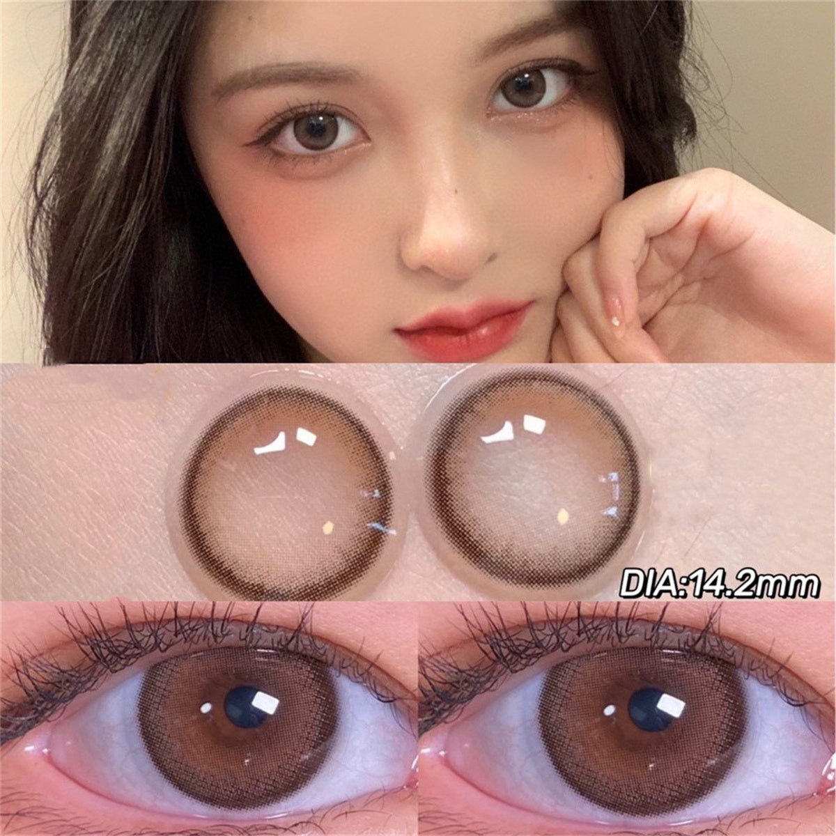 Morningcon Yogurt Putty Colored Contact Lenses For Eyes Half Yearly 2pcs