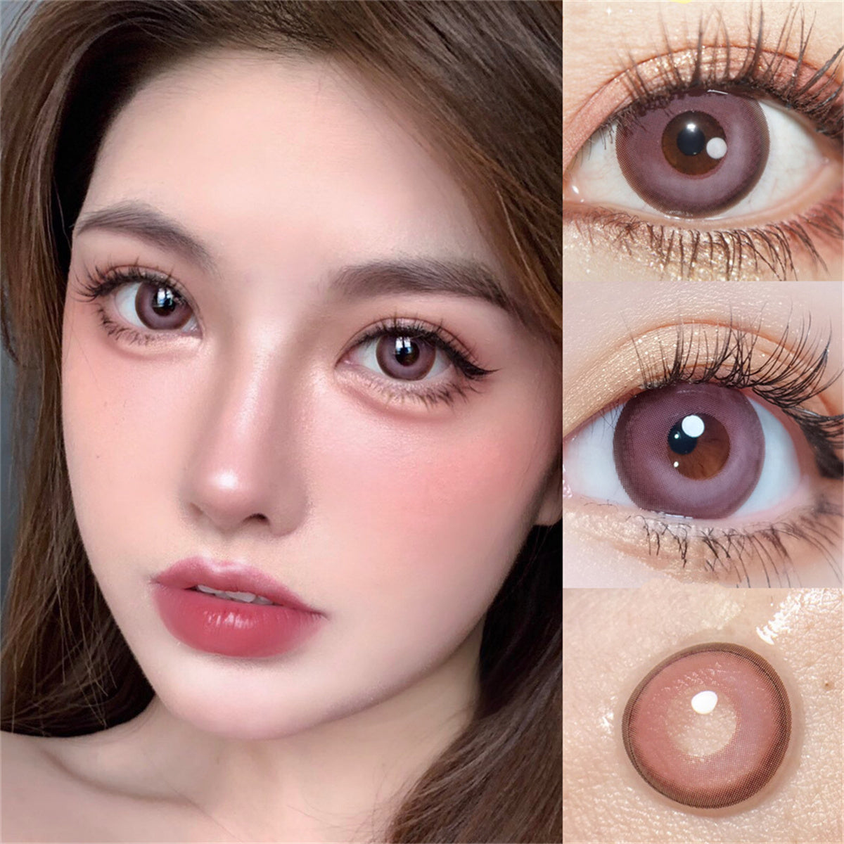 Morningcon Peach Tower Colored Contact Lenses For Eyes Half Yearly 2pcs