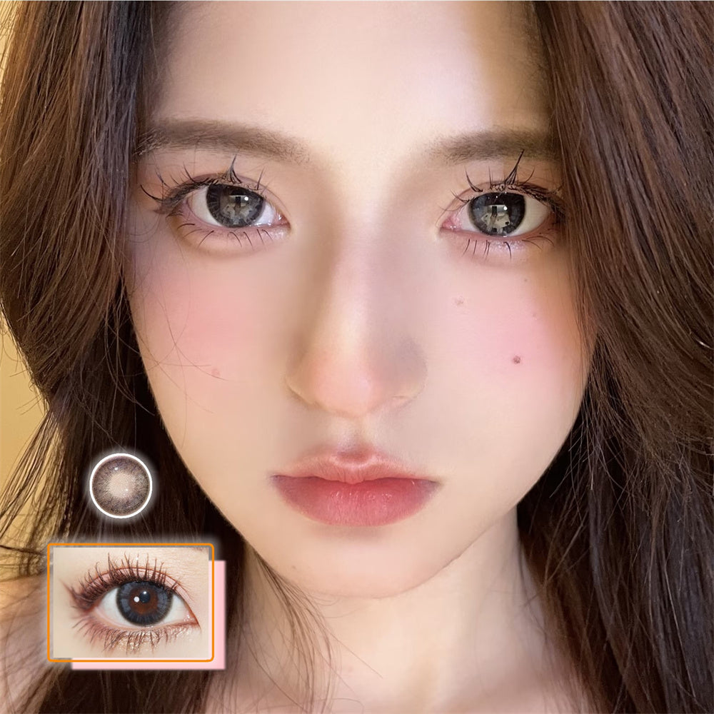 Morningcon Cute egg black Colored Contact Lenses For Eyes Half Yearly 2pcs