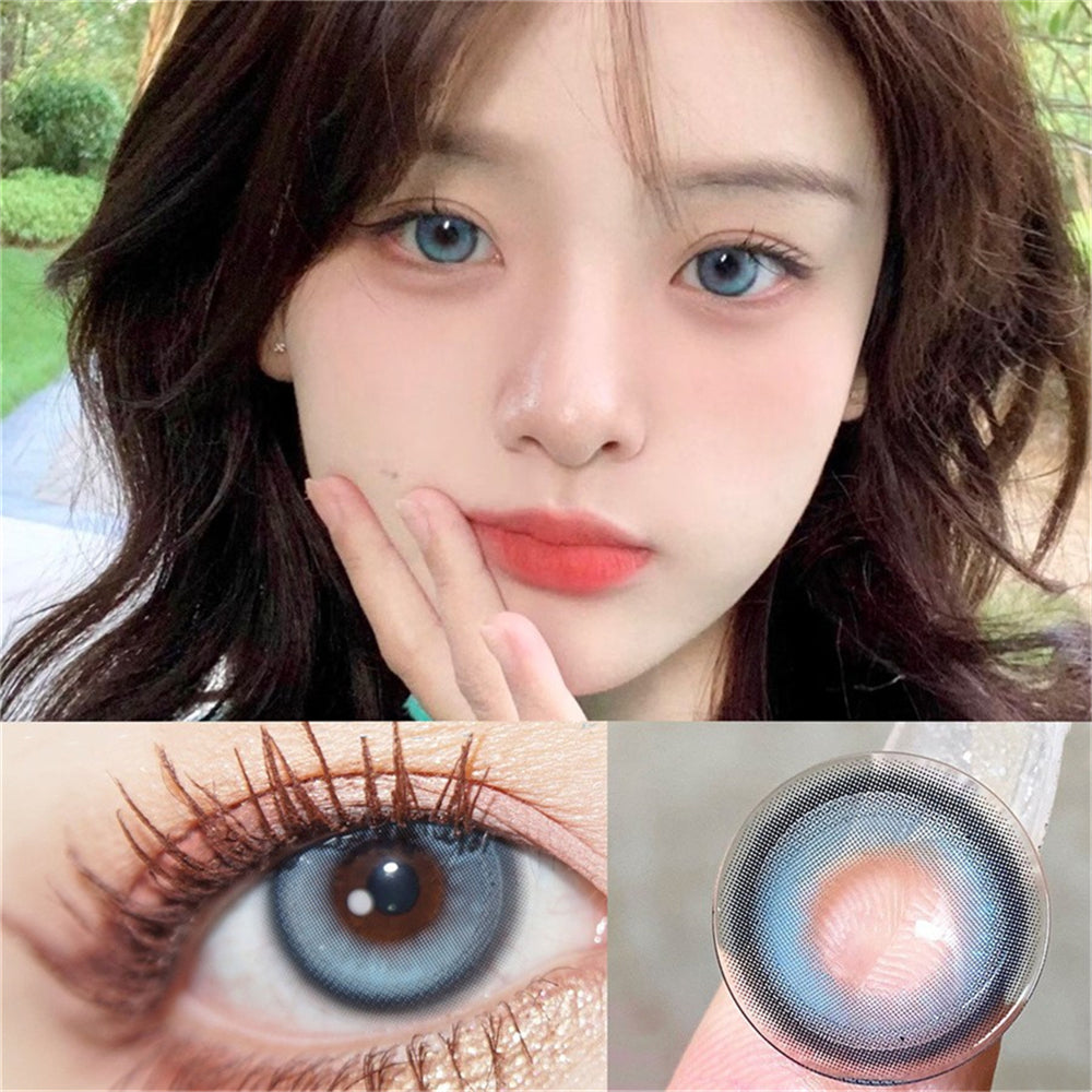 Morningcon Fiji Glacier Colored Contact Lenses For Eyes Half Yearly 2pcs