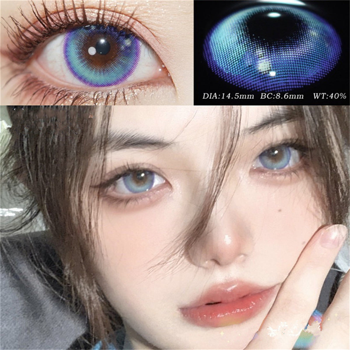 Morningcon Tear powder Colored Contact Lenses For Eyes Half Yearly 2pcs