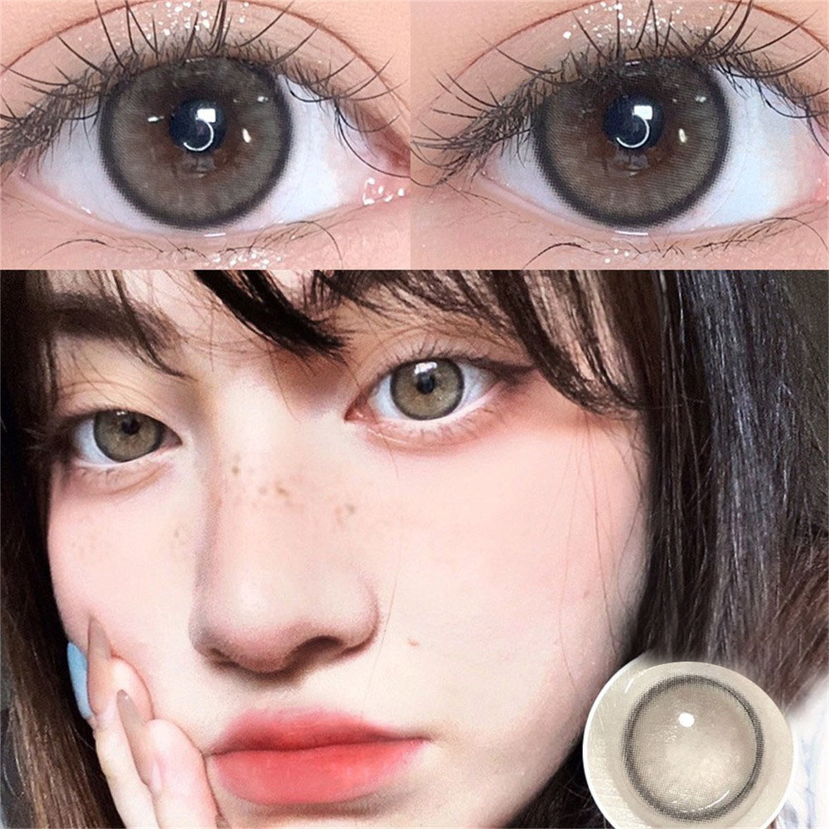 Morningcon Fog Pearls Colored Contact Lenses For Eyes Half Yearly 2pcs