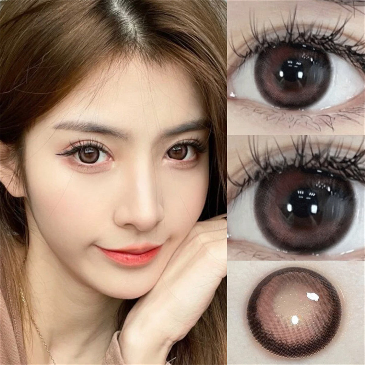 Morningcon Bloom Rose Colored Contact Lenses For Eyes Half Yearly 2pcs