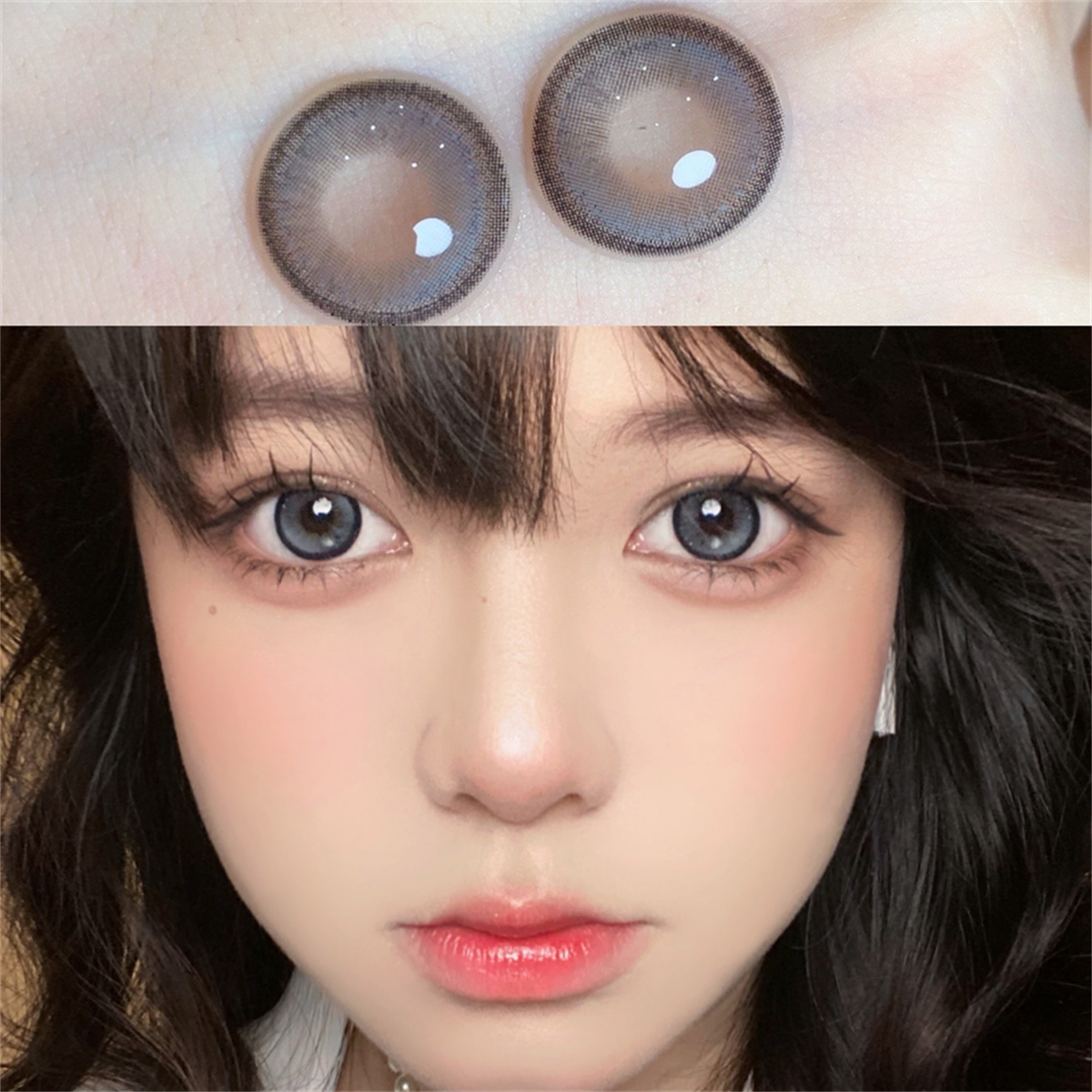 Morningcon Snow of light Colored Contact Lenses For Eyes Half Yearly 2pcs