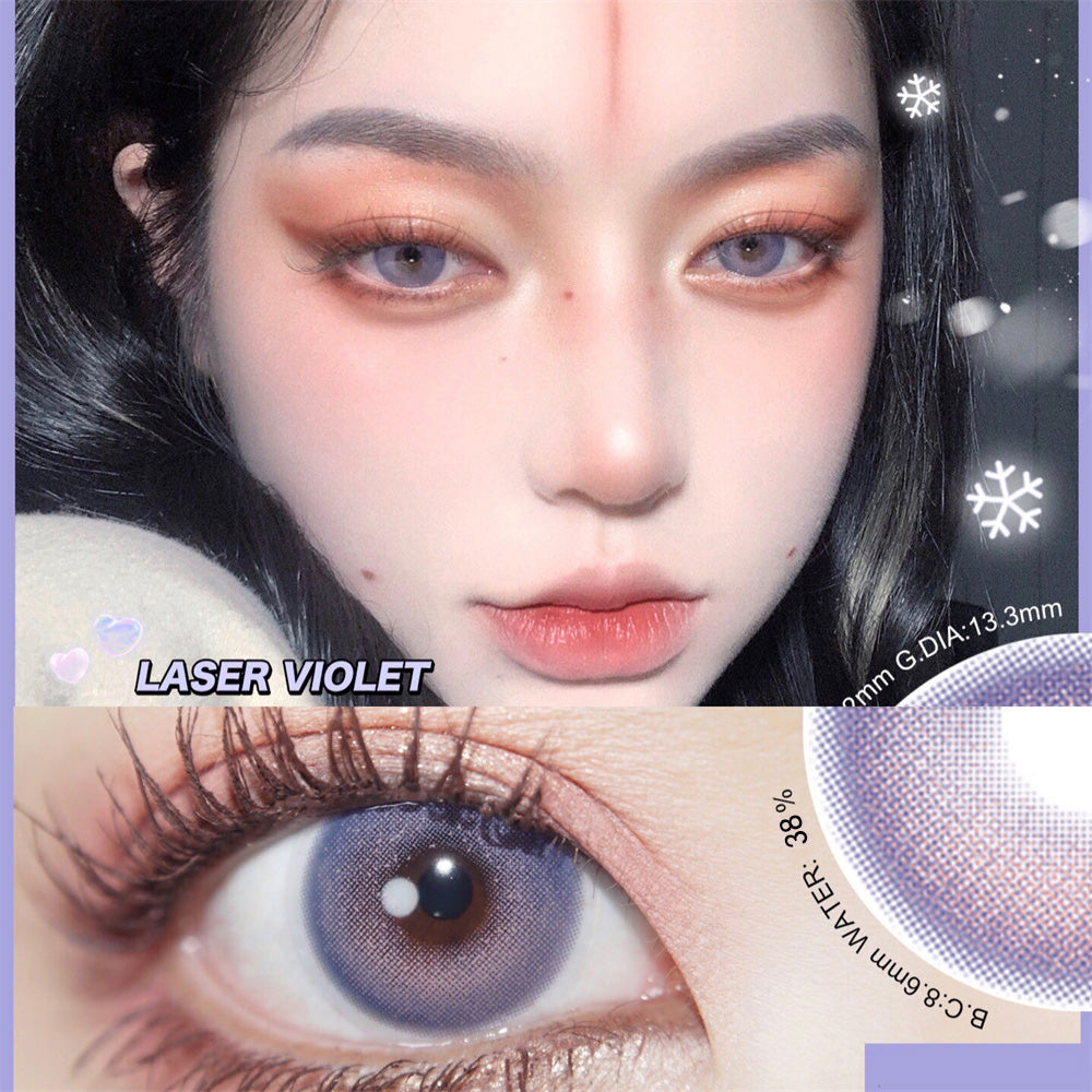 Morningcon Laser Cherry Violet Colored Contact Lenses For Eyes Half Yearly