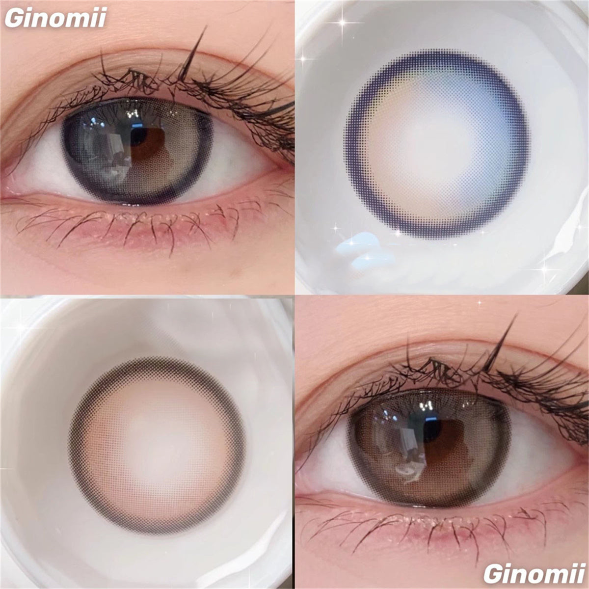 Morningcon Brown foam sandwich Colored Contact Lenses For Eyes Half Yearly 2pcs