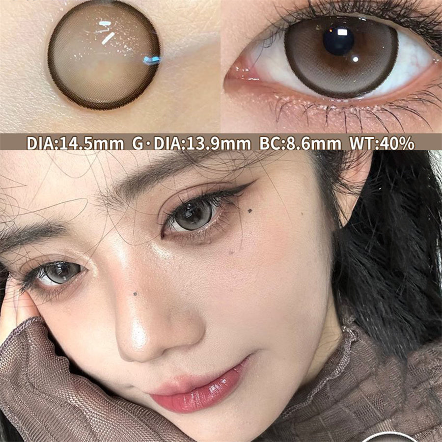 Morningcon Condensed Milk Coffee Colored Contact Lenses For Eyes Half Yearly 2pcs