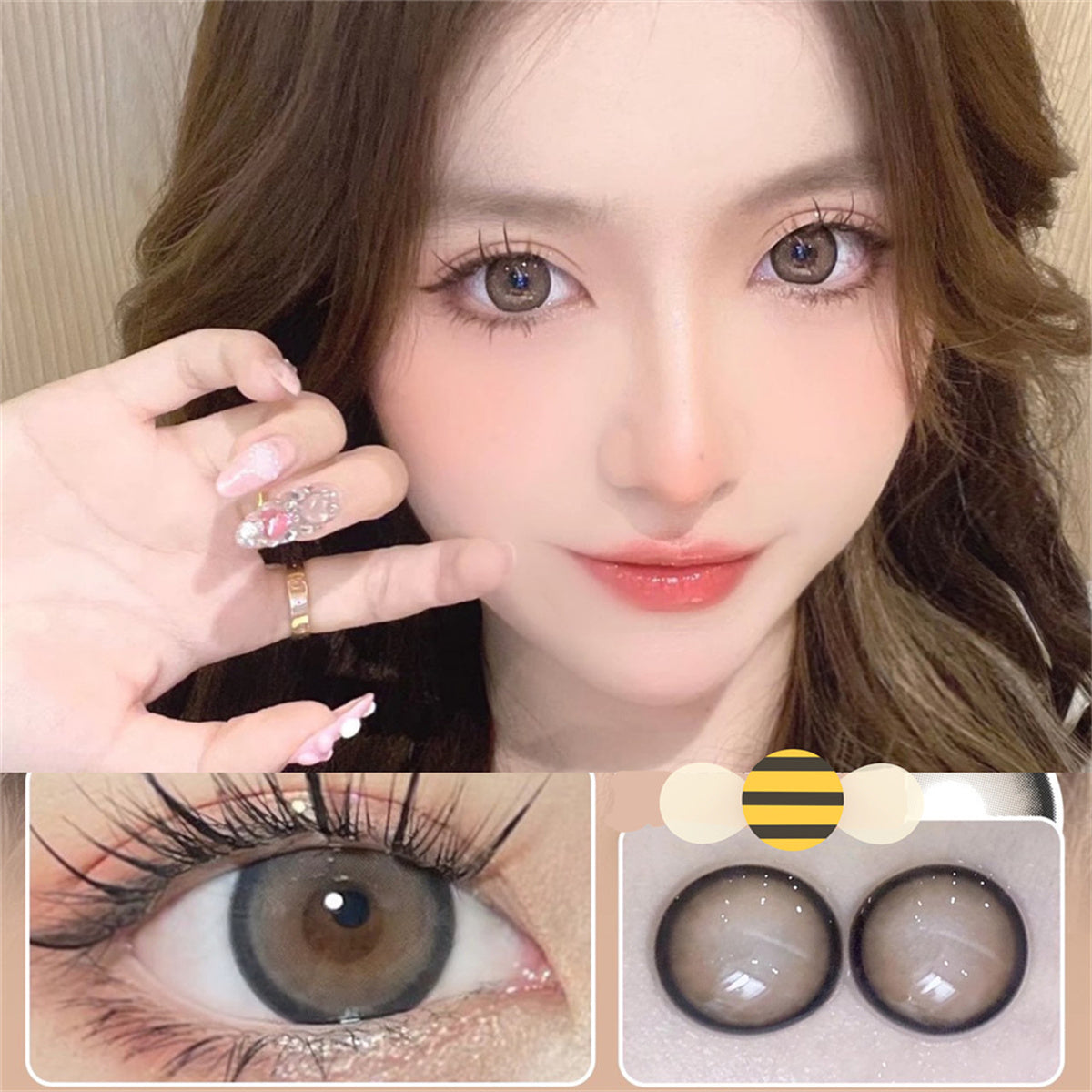 Morningcon Iced Black Tea Brown Colored Contact Lenses For Eyes Half Yearly 2pcs