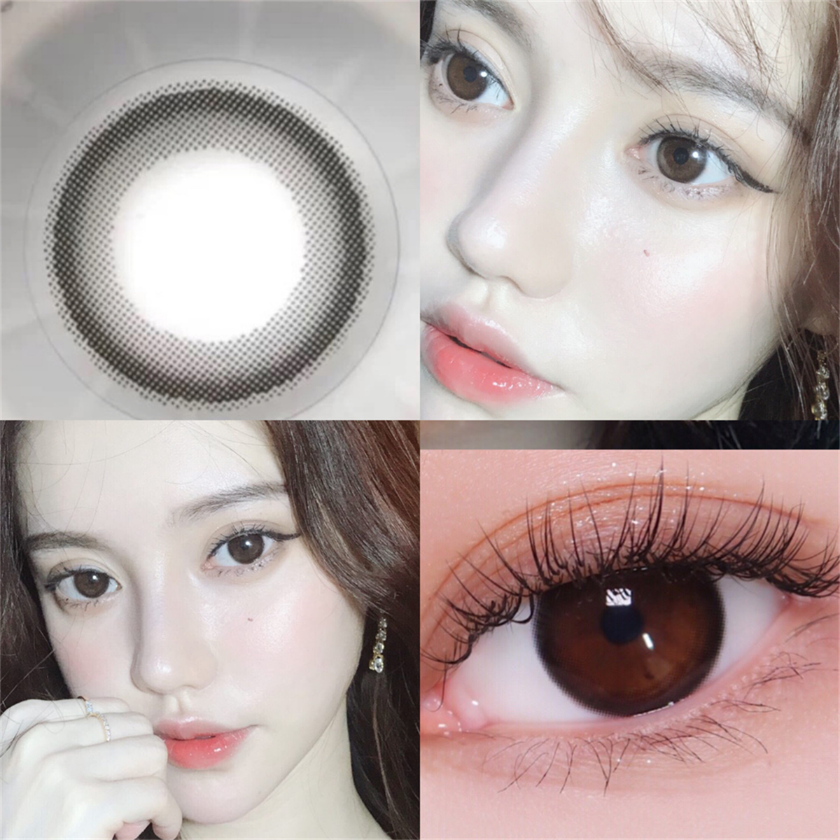 Morningcon Little Black Rings Colored Contact Lenses For Eyes Half Yearly 2pcs