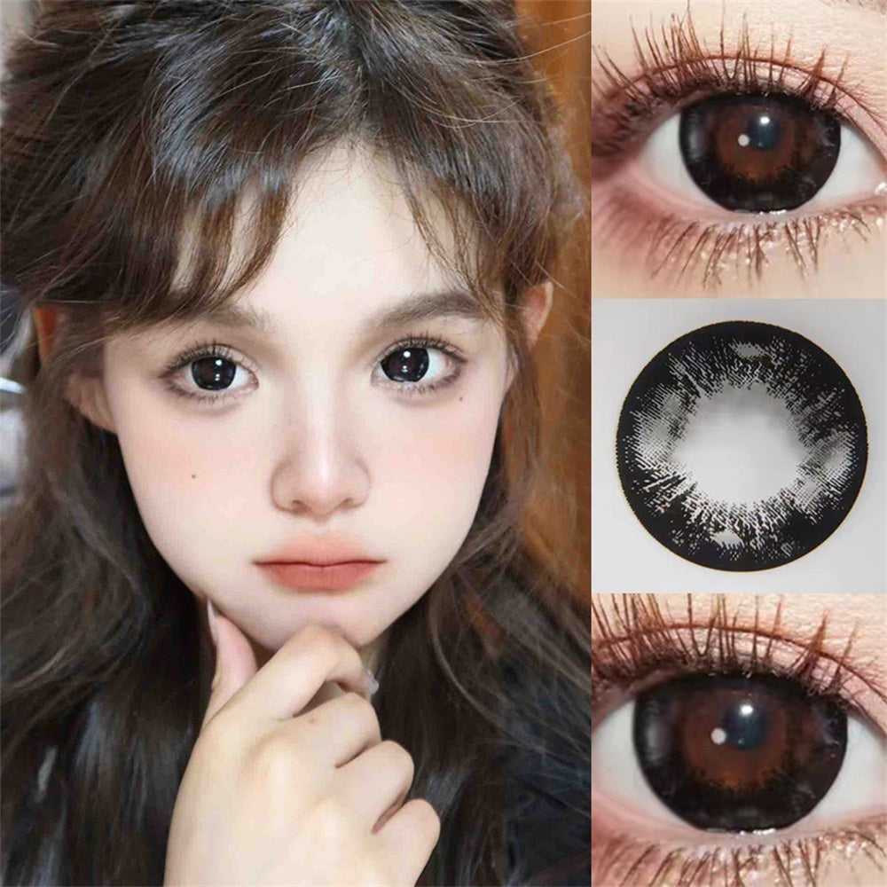 Morningcon Clear Skies Latte Black Colored Contact Lenses For Eyes Half Yearly 2pcs