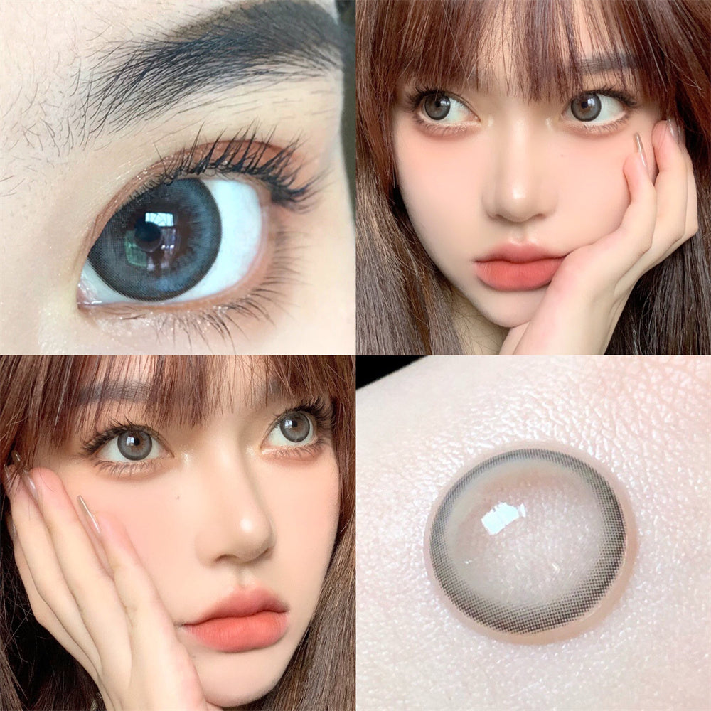 Morningcon Tea Ash Colored Contact Lenses For Eyes Half Yearly 2pcs