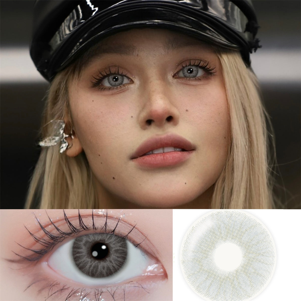 Morningcon Medusa Ash Colored Contact Lenses For Eyes Half Yearly 2pcs