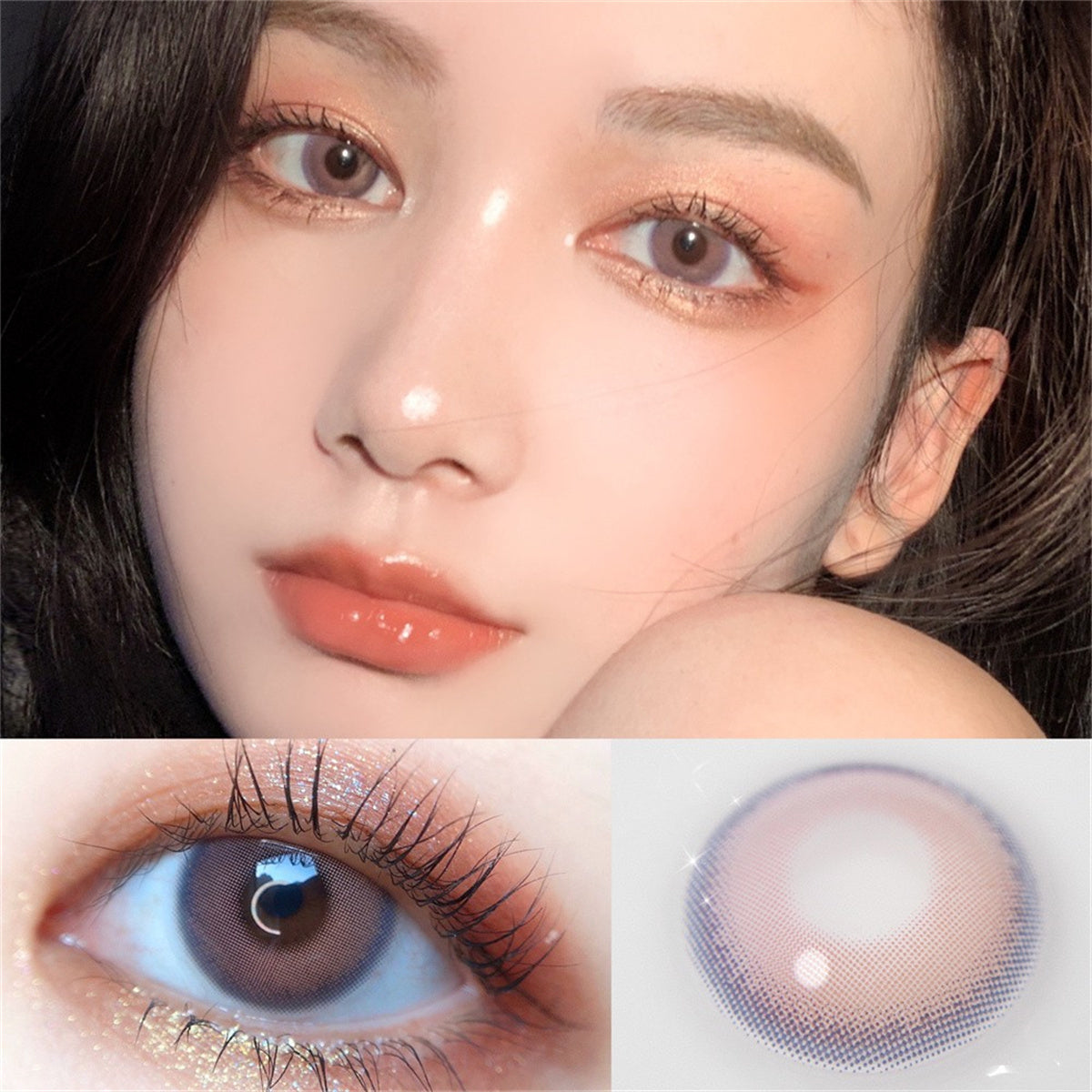 Morningcon Half Sugar Sunset Colored Contact Lenses For Eyes Half Yearly 2pcs