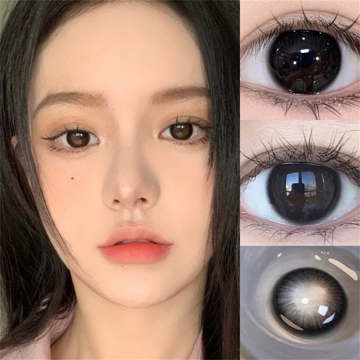 Morningcon Gollum Black Colored Contact Lenses For Eyes Half Yearly 2pcs