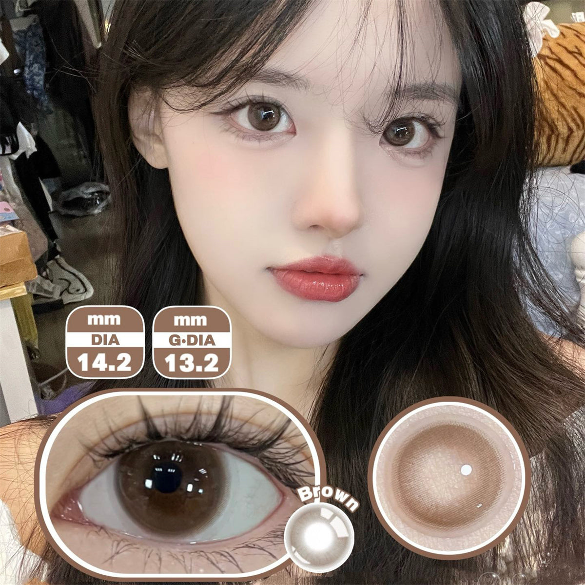 Morningcon Small blisters Colored Contact Lenses For Eyes Half Yearly 2pcs