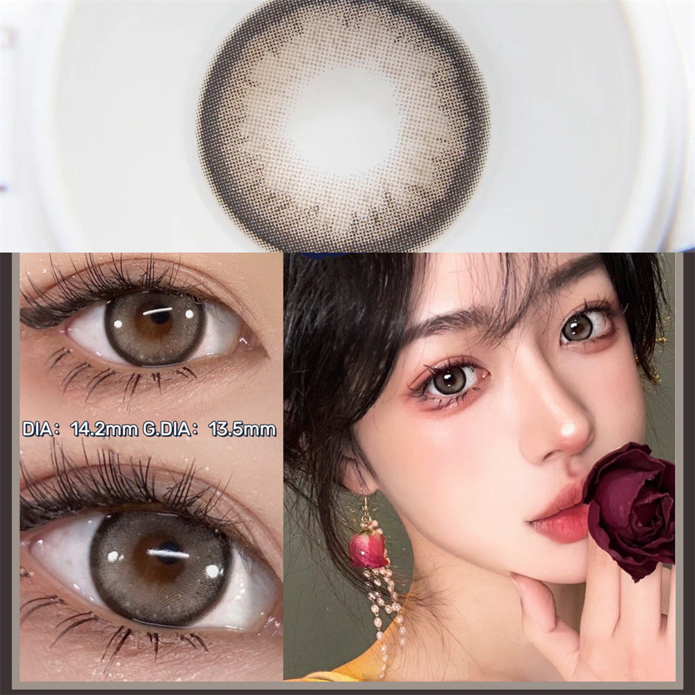 Morningcon Dirty Cocoa Colored Contact Lenses For Eyes Half Yearly 2pcs
