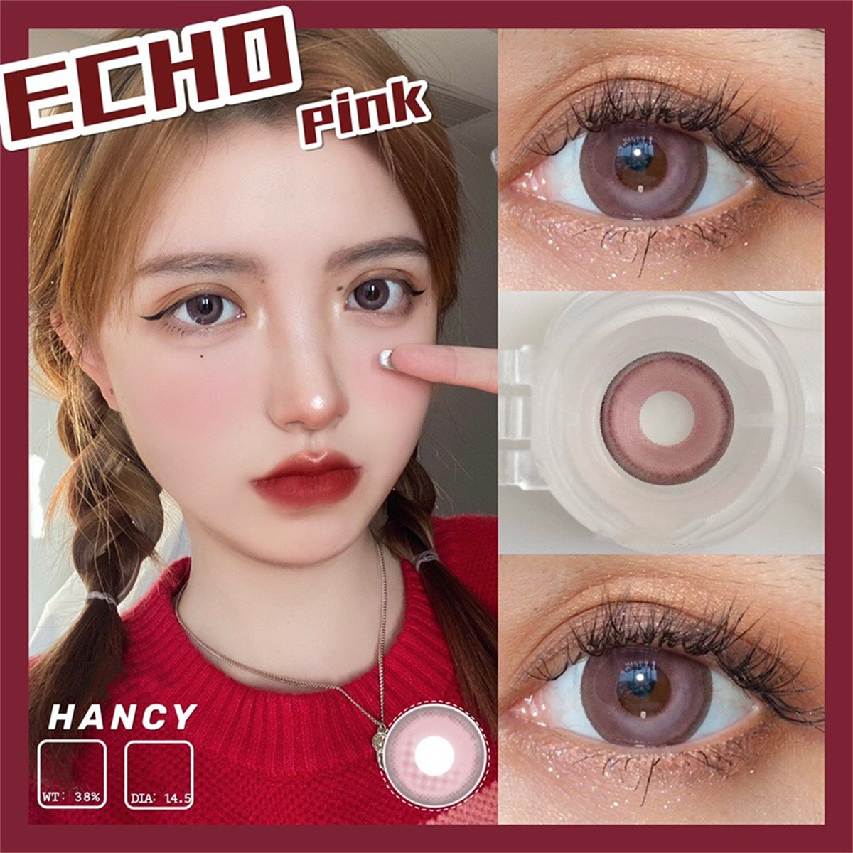 Morningcon Peach Tower Colored Contact Lenses For Eyes Half Yearly 2pcs