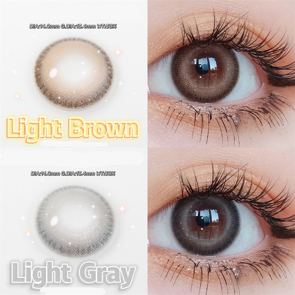 Morningcon Silver and gray Colored Contact Lenses For Eyes Half Yearly 2pcs