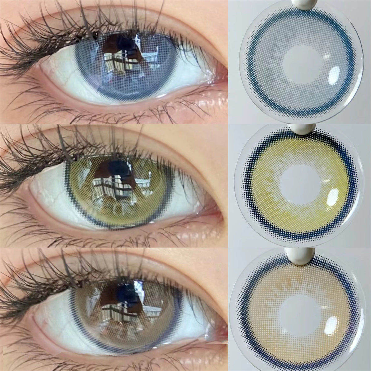 Morningcon Kitty Blue Colored Contact Lenses For Eyes Half Yearly 2pcs