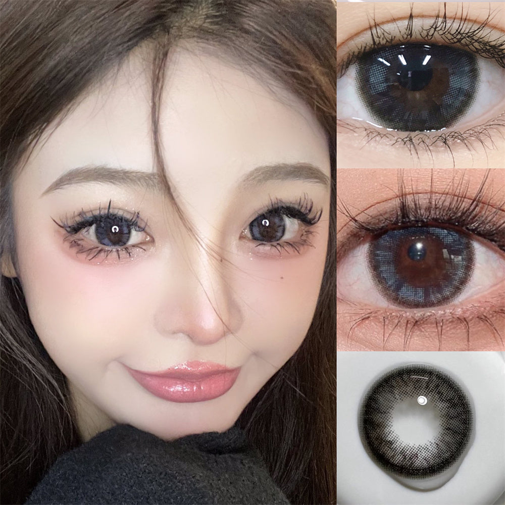 Morningcon Cute egg black Colored Contact Lenses For Eyes Half Yearly 2pcs
