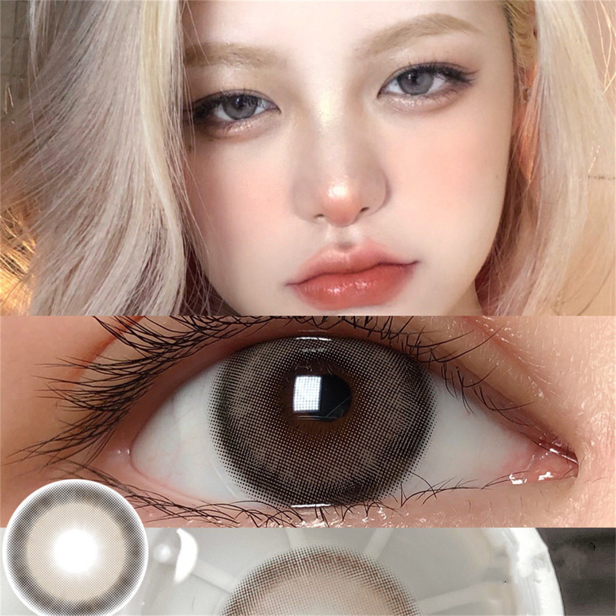 Morningcon White Gold Pear Wood Colored Contact Lenses For Eyes Half Yearly 2pcs