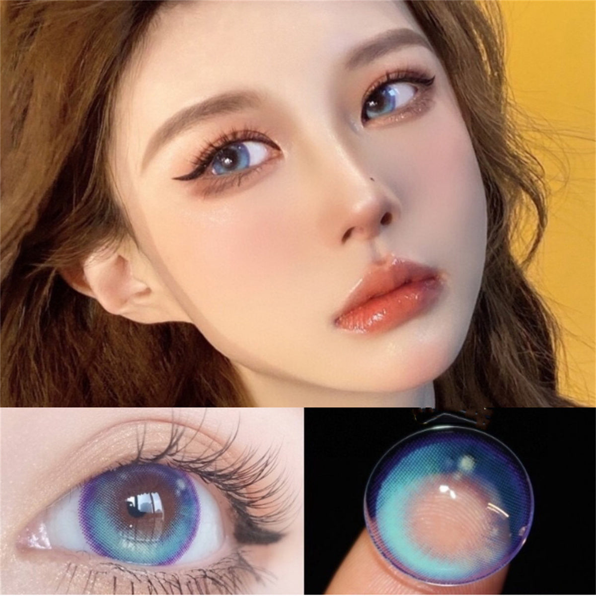 Morningcon Tear powder Colored Contact Lenses For Eyes Half Yearly 2pcs