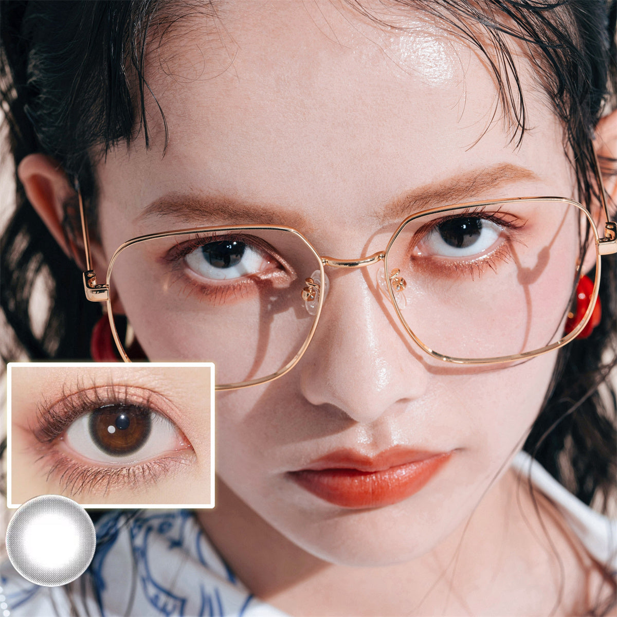 Morningcon Little Warm Coffee Colored Contact Lenses For Eyes Half Yearly 2pcs