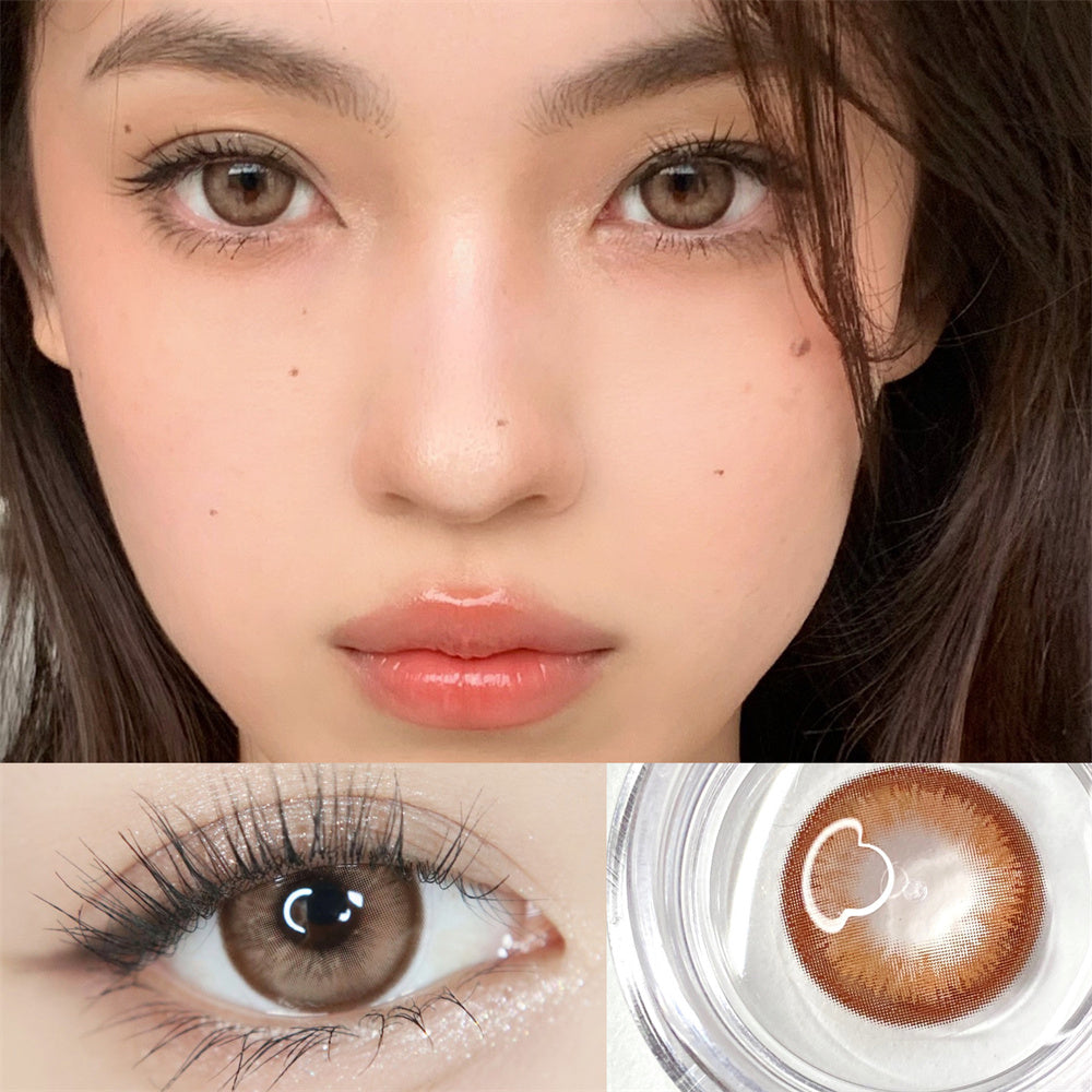 Morningcon Mustard Colored Contact Lenses For Eyes Half Yearly 2pcs