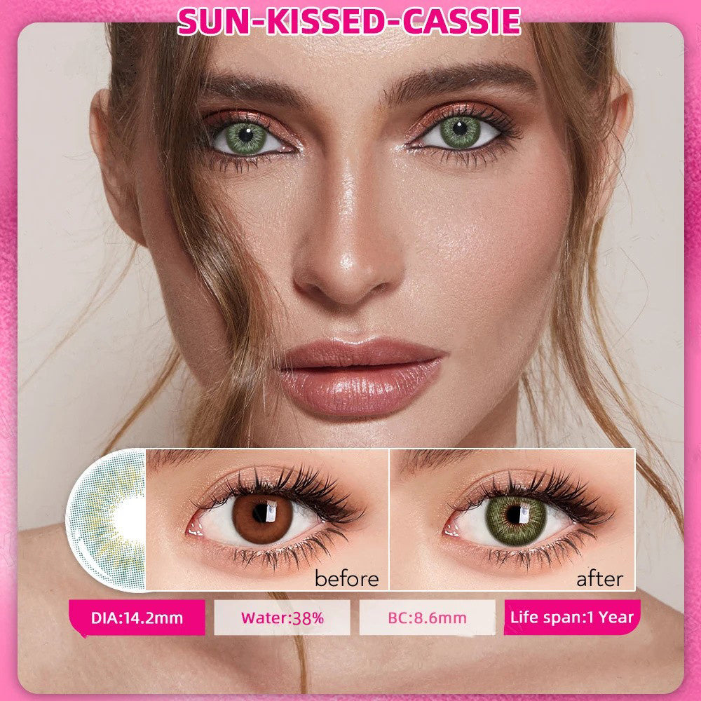 Morningcon sunkiss Colored Contact Lenses For Eyes Half Yearly 2pcs