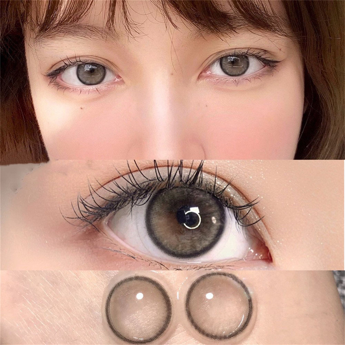 Morningcon Fog Pearls Colored Contact Lenses For Eyes Half Yearly 2pcs