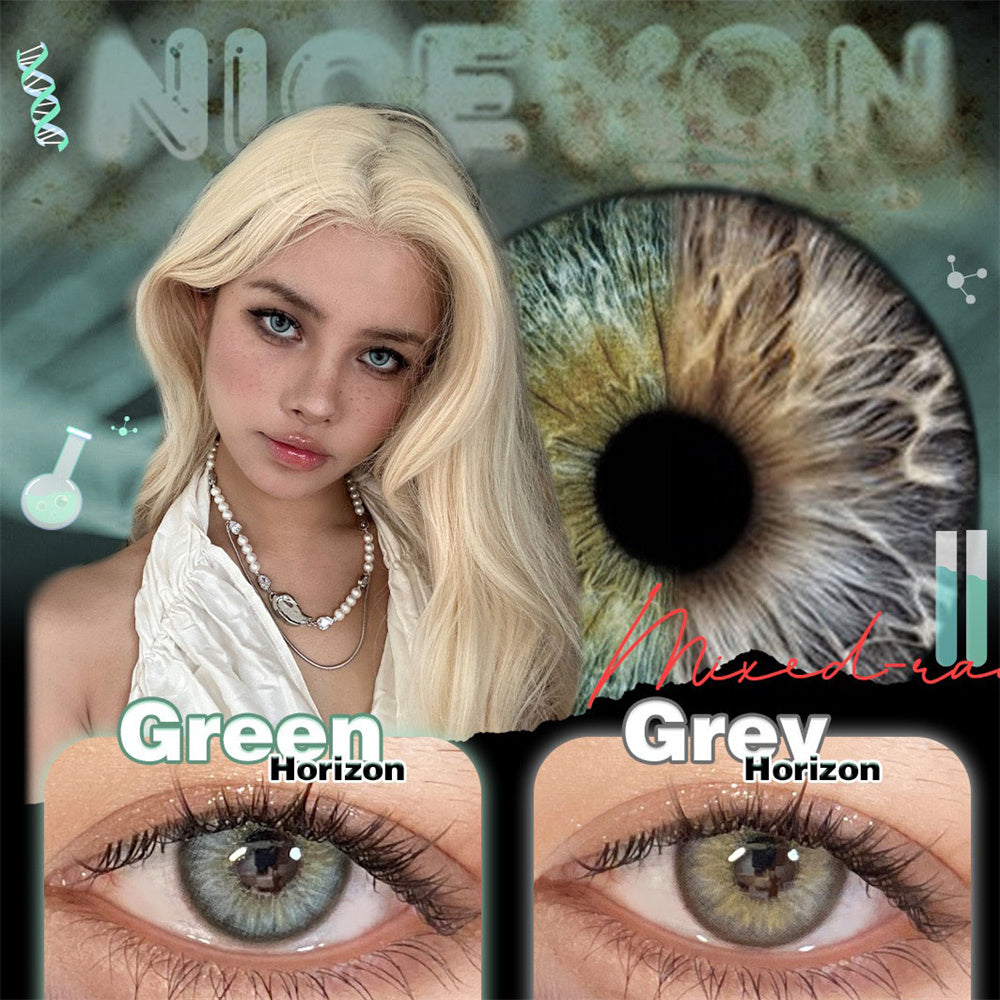 Morningcon Gene Seed Green Colored Contact Lenses For Eyes Half Yearly 2pcs