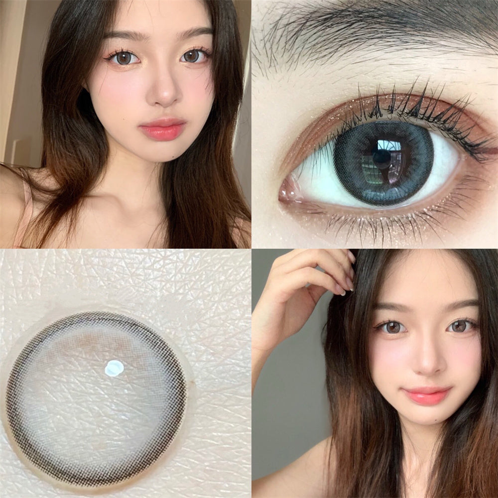 Morningcon Tea Ash Colored Contact Lenses For Eyes Half Yearly 2pcs